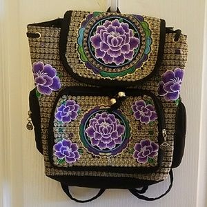 Boho Emboidered Floral BackPack